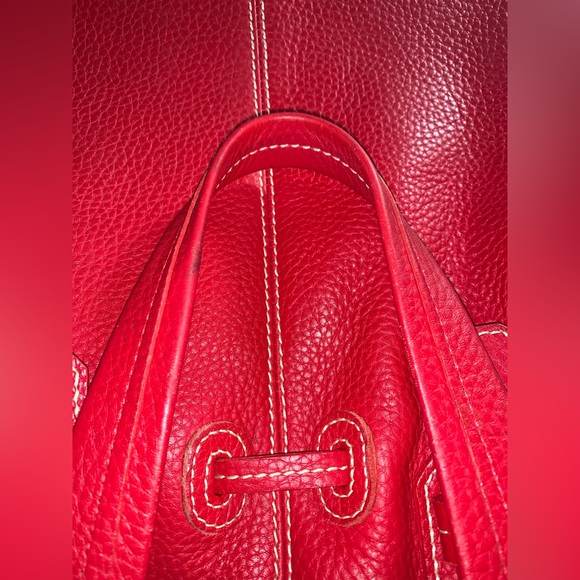 Dooney & Bourke draw string red Handbag- Preloved - Picture 10 of 11